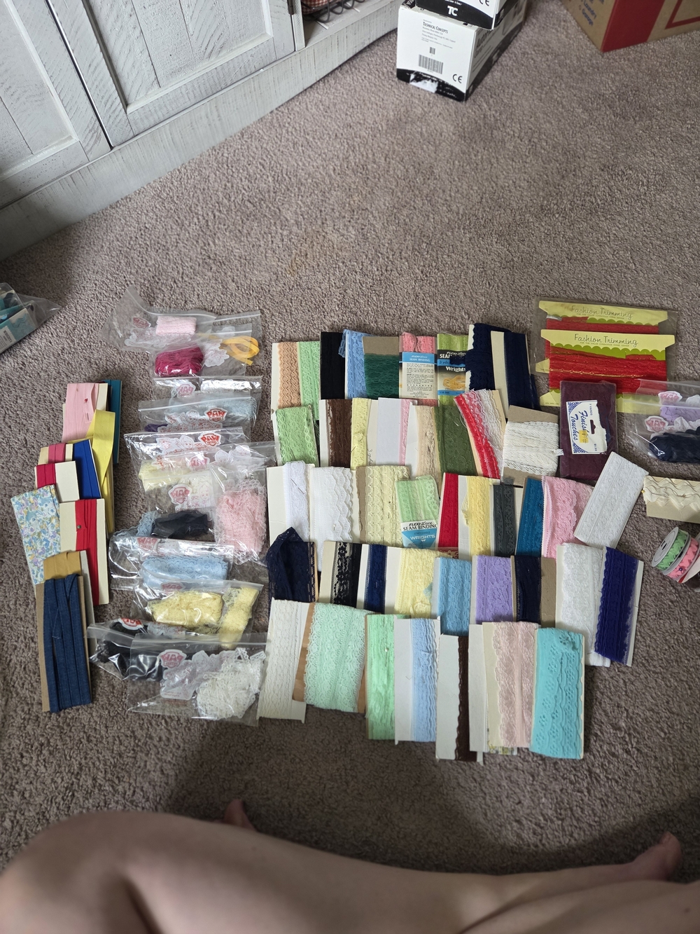 Vintage Lot Sewing Supplies, Rick Rack, Binding Lace, Bias Tape, Hem/ Seam Tape